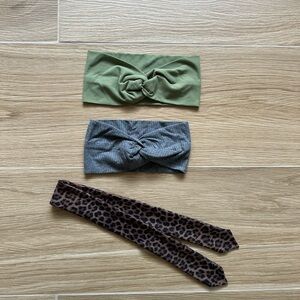 Women’s Headband Set - Green, Gray, and Leopard Print